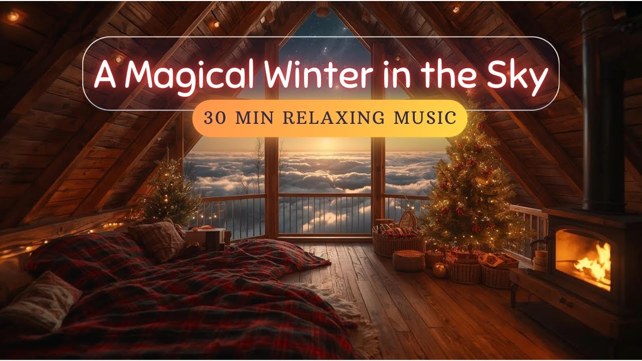 Cozy Christmas Cabin Above the Clouds ✨ Relaxing Music for Peaceful Winter Nights