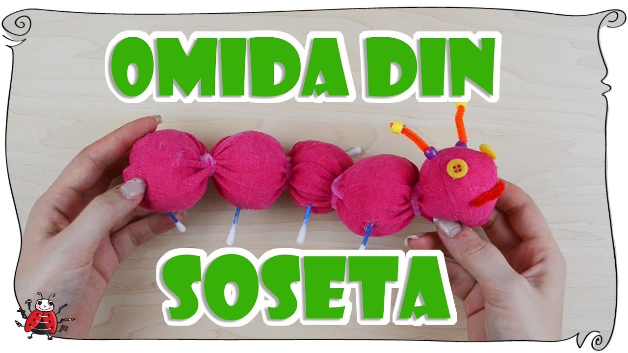 Cum sa faci Omida din soseta 🌱🐛🍀🐛 How to make the caterpillar sock