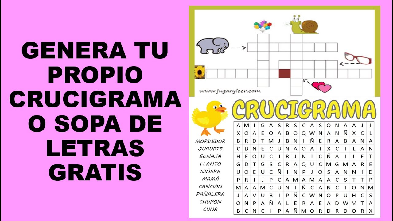 Soy Docente: GENERA TU PROPIO CRUCIGRAMA O SOPA DE LETRAS GRATIS