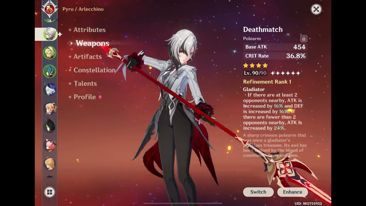 Pyro Damage Bonus is Most Important !! 🫡 / Arlechino / artefact power