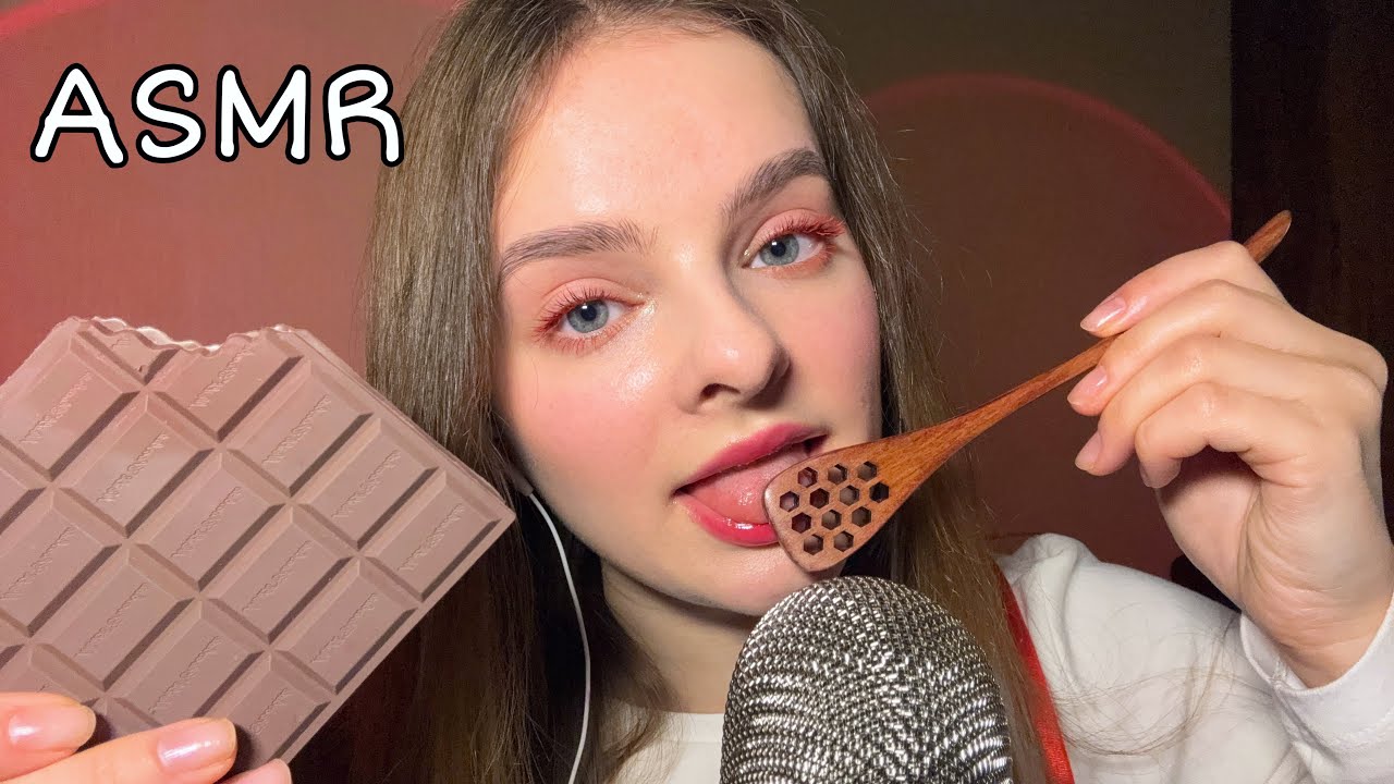 ASMR Triggers & Mouth Sounds 🌙💋 Spoon, Chocolate, Kisses  (no talking)
