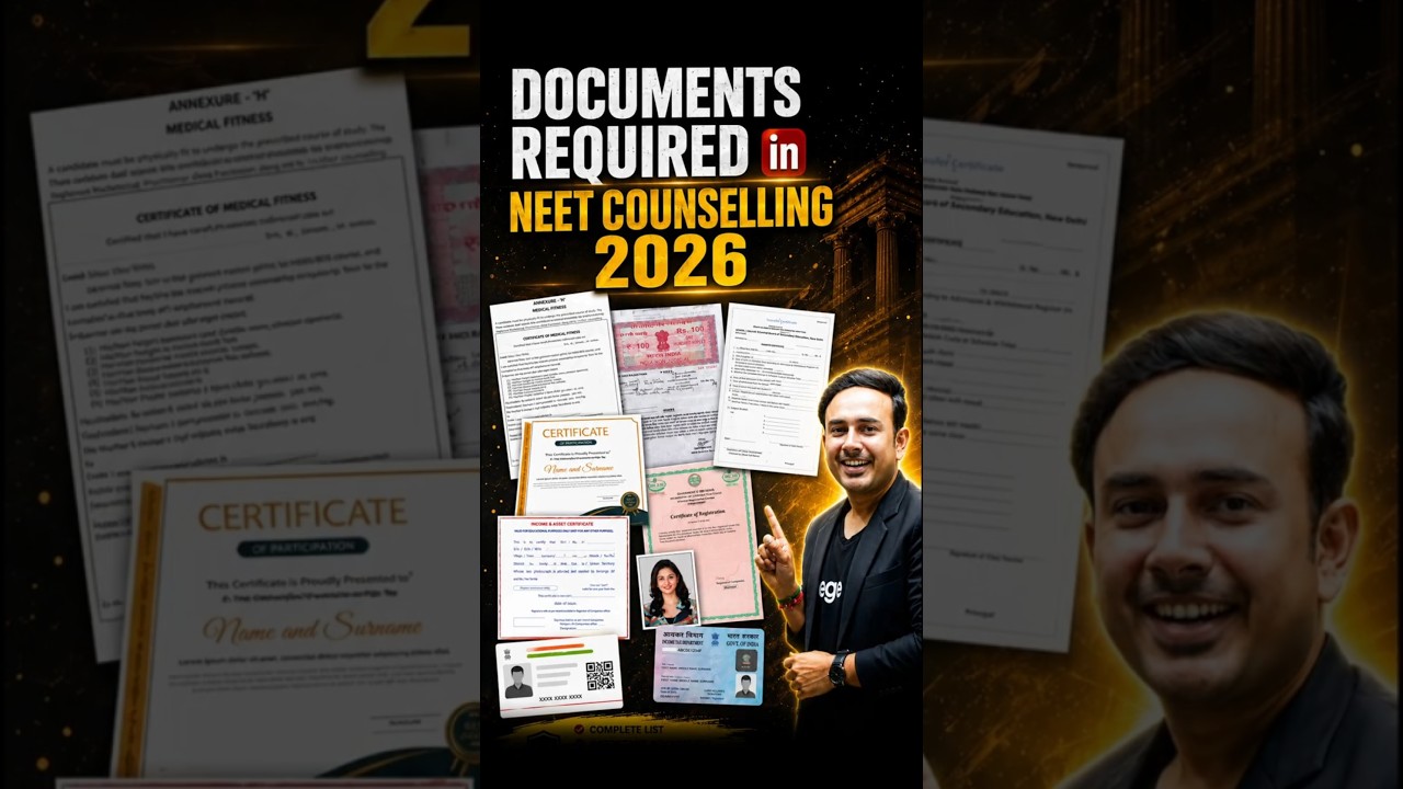 Documents required in NEET Counselling 2026 | #neet2026 #reneet2026 #nta #mcc