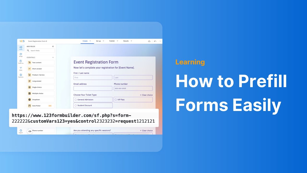 Prefill Forms with Custom Variables in 123FormBuilder