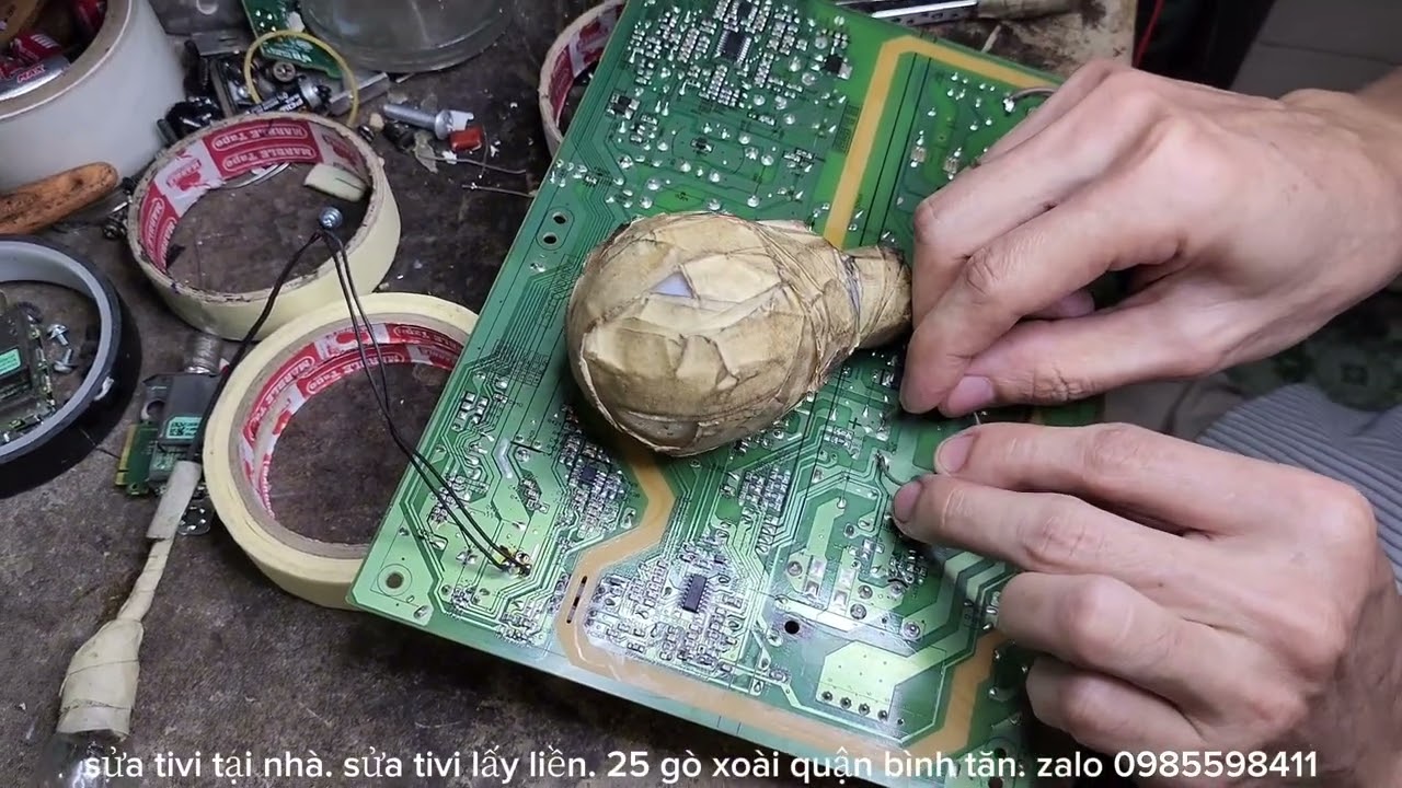 tivi 55x75k lỗi không đèn báo. quá trình sửa bo nguồn đầy khó khắn.