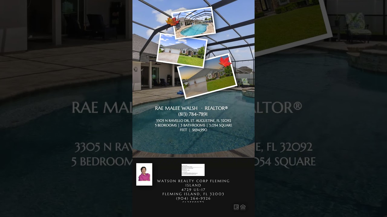 5 Bedroom 3 Bathroom Pool Home for sale in St Augustine, Florida. Hurricane-ready w/ Generator!