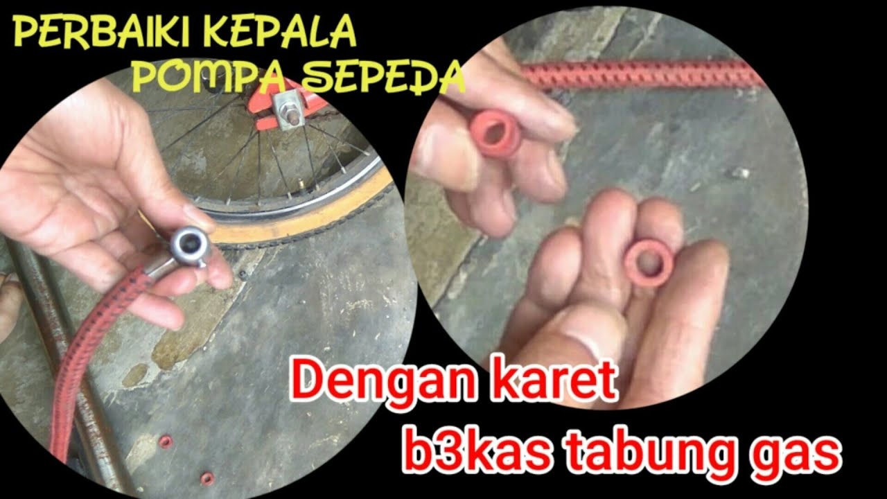 Cara memperbaiki pompa angin, pompa sepeda rusak kepala slangnya || pentil