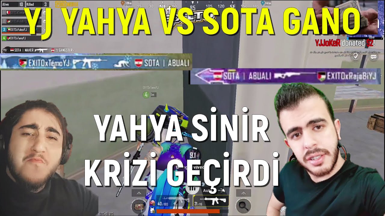YJ YAHYA TEAM VS SOTA GANO TEAM!!! PUBG MOBILE YAYINCI KARSILASMALARI!!