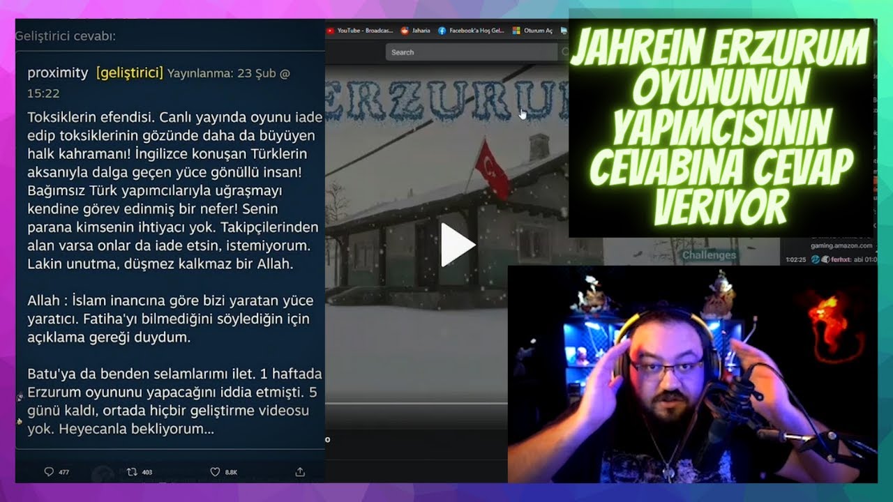 Jahrein l Erzurum Oyunu Yapımcısının Geri D&ouml;n&uuml;şlerine  Cevap Veriyor (Olayı Tamamen Anlatıyor)