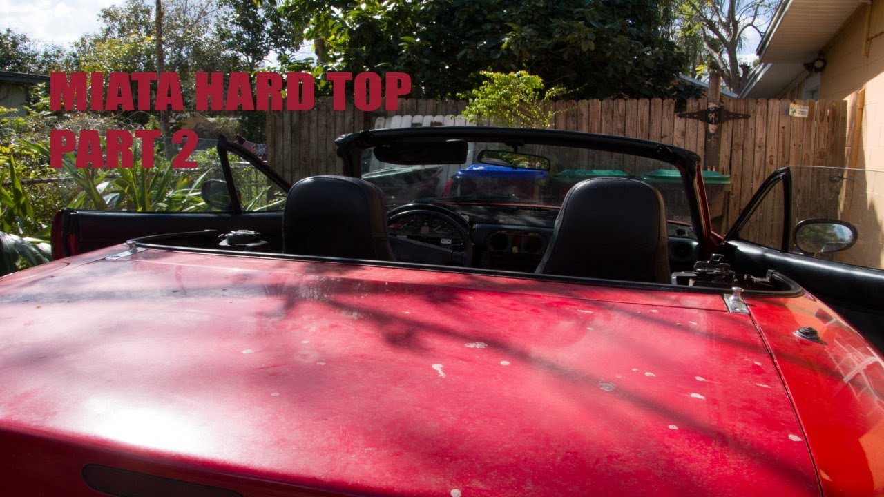 Installing TCM light weight hardtop on the PROJECT MIATA! [PART 2]