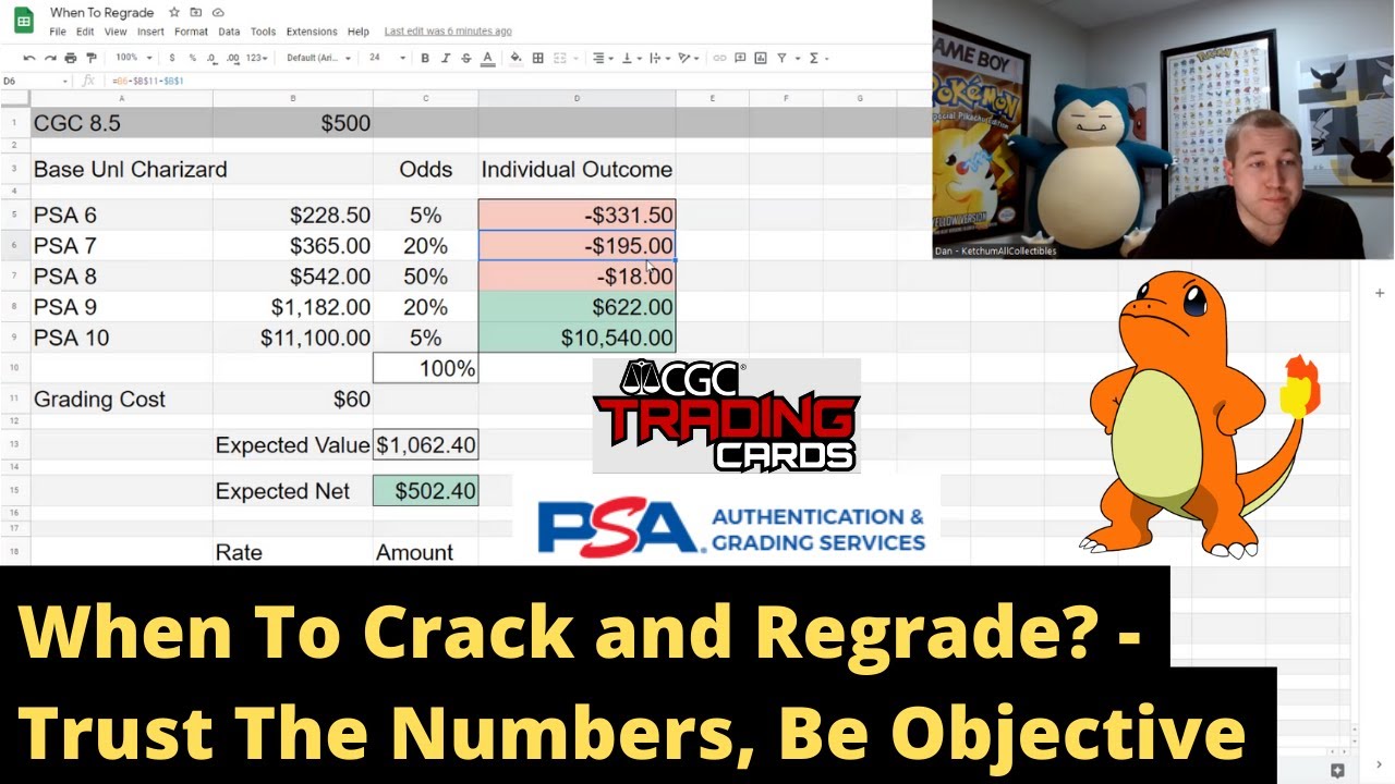 When to Crack and Regrade PSA or CGC Pokemon Cards - EV Spreadsheet