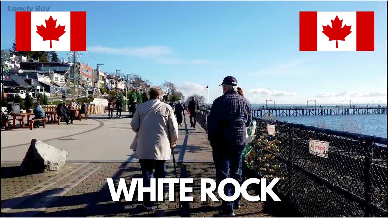 White Rock Pier Walk 🇨🇦 | Seaside Boardwalk Walking Tour in 4K