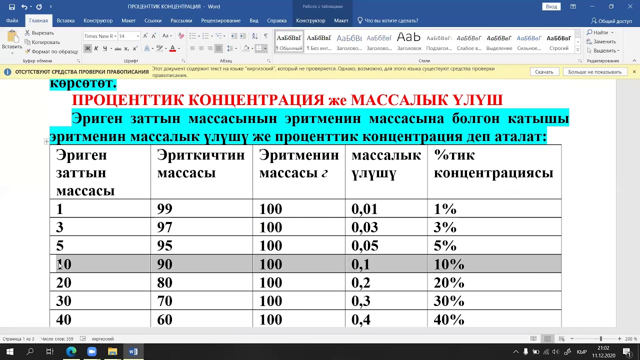 ПРОЦЕНТТИК КОНЦЕНТРАЦИЯ