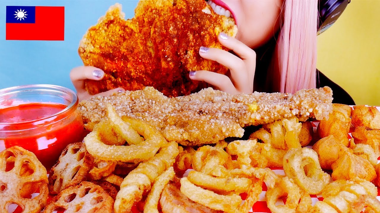 ASMR SPICY CHEESY Fried Chicken | Taiwanese | Crunchy Eating Sounds