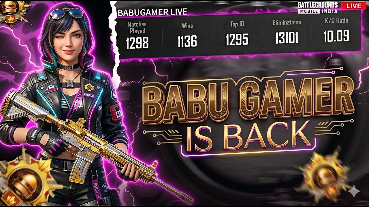 BABU GAMER IS BACK | SOLO VS SQUAD AGGRESSIVE GAMEPLAY #bgmilive #pubglive #shortfeed