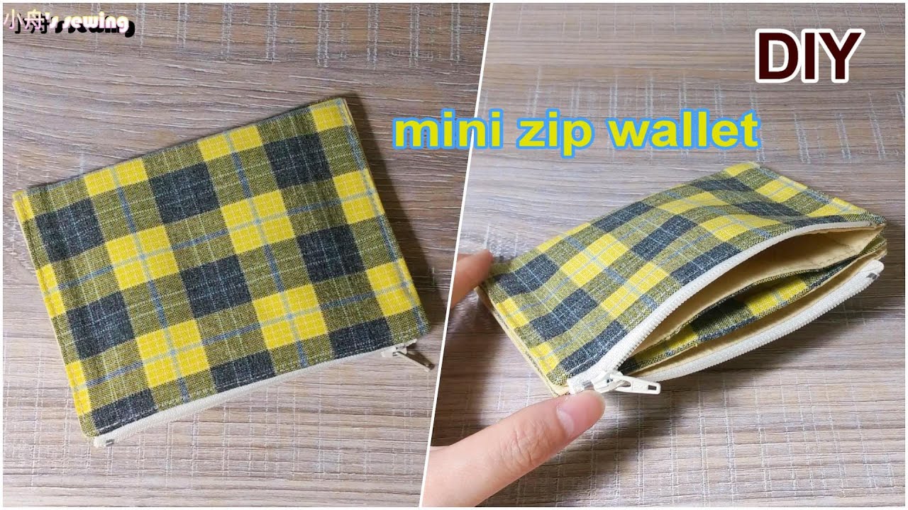 DIY三層拉鍊小錢包 How to sew a mini zip wallet/wallet with 3 pockets inside/-手作教學sewing handmade tutorial
