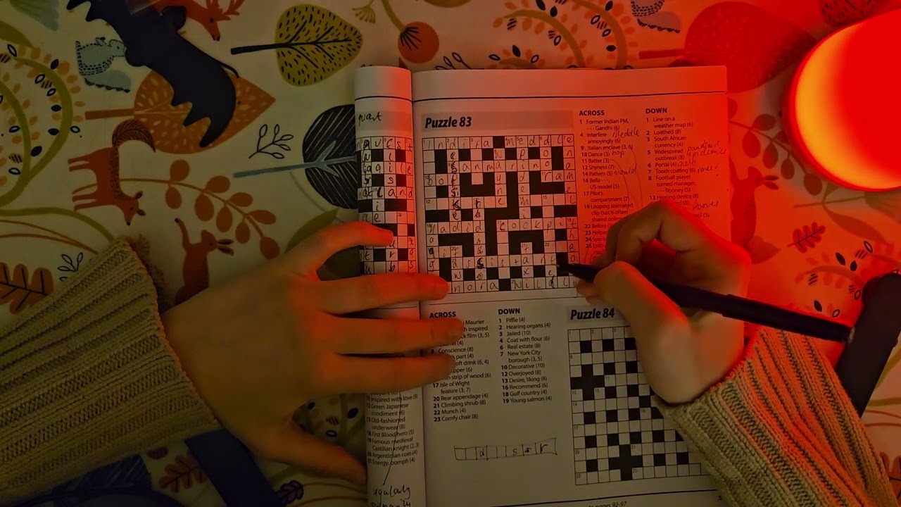 Cosy tingles 📝 whispered crossword ASMR