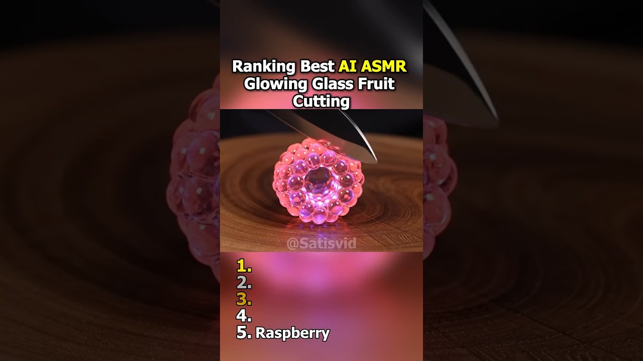Ranking Best AI ASMR Glowing Glass Fruit Cutting
