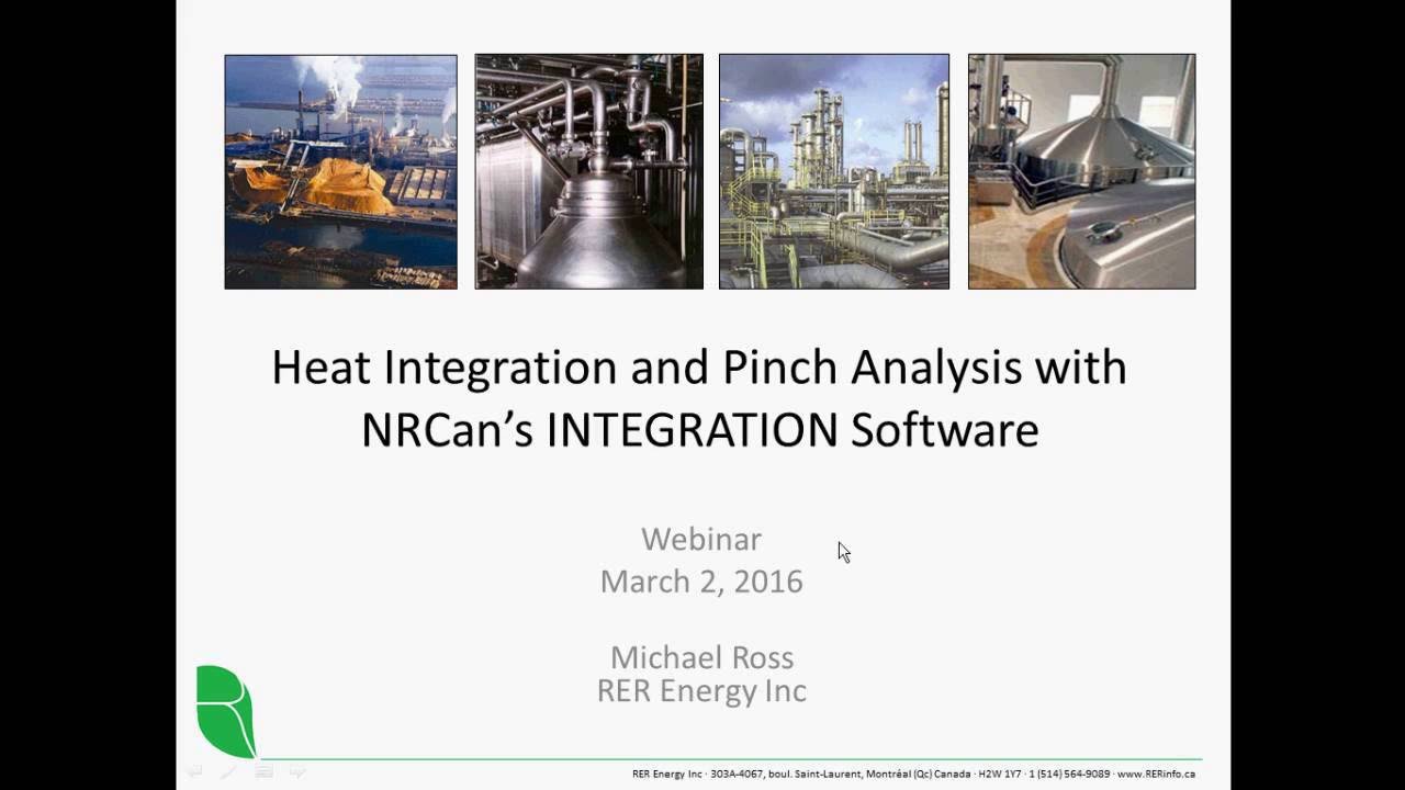 Webinar: Heat integration and Pinch Analysis with NRCan's INTEGRATION software