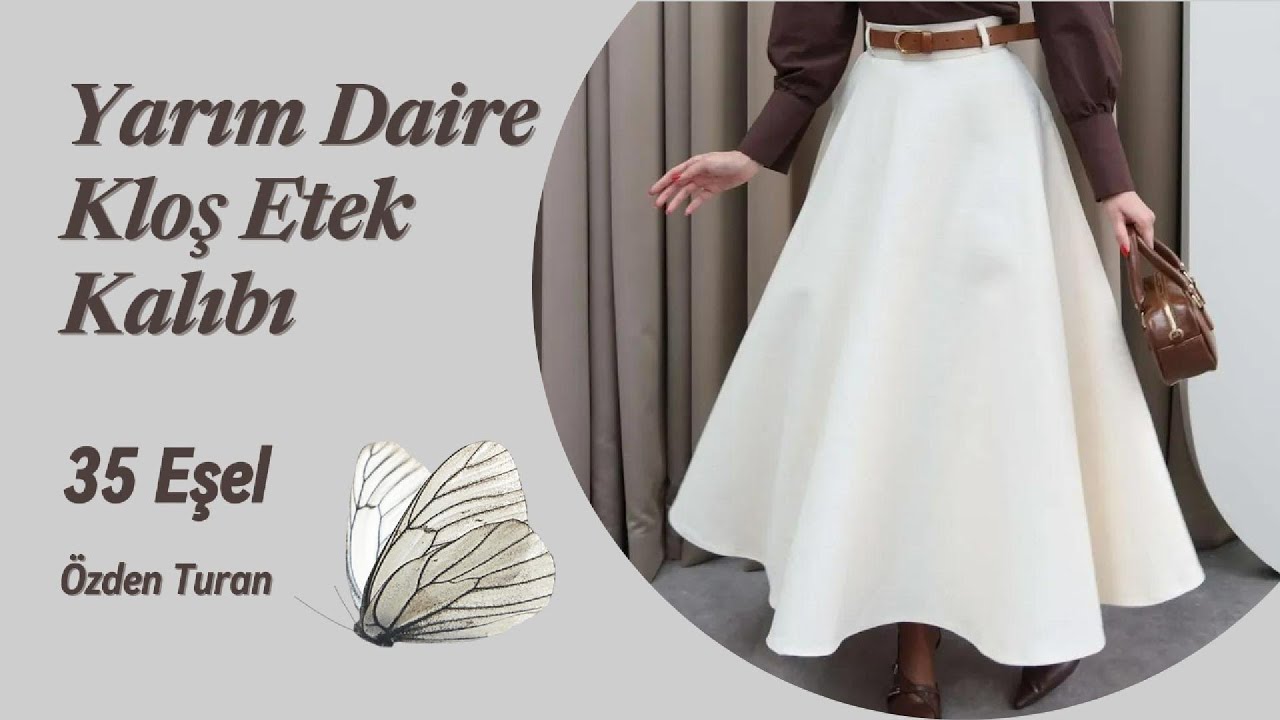 Yarım Daire Kloş Etek Kalıbı Nasıl Çıkarılır? | Half Circle Skirt Pattern Making