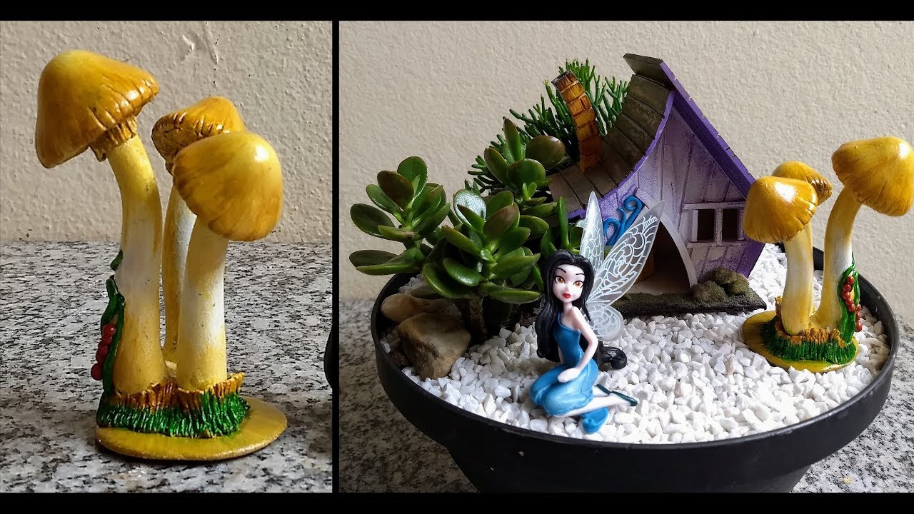 DIY Cogumelo para Mini Jardim  DIY  Mushroom for Miniature Garden