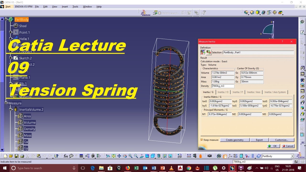 Catia Lecture 09 ( Tension spring Design )