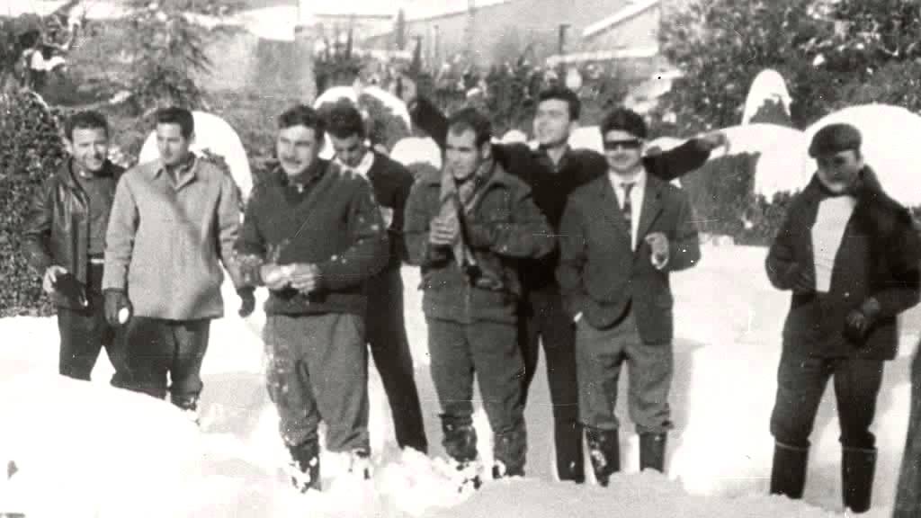 Muntatge fotogràfic de la nevada del '62 a Viladecans
