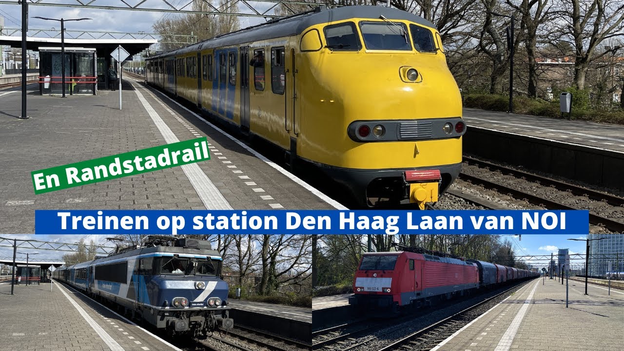 Treinen en Randstadrail op station Den Haag Laan van NOI - 9 april 2022