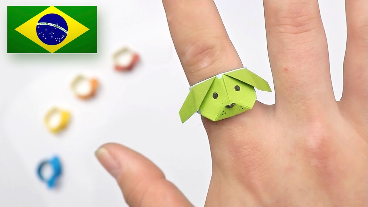 Origami: Anel de Cachorrinho - Instruções em Português PT-BR