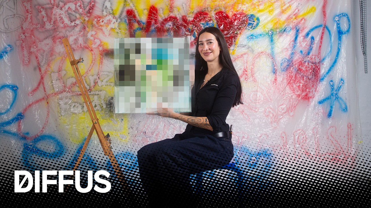 Julia Wolf paints her “PRESSURE” album cover | DIFFUS