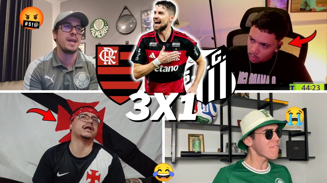 REA&Ccedil;&Otilde;ES DOS RIVAIS SECANDO O MENG&Atilde;O | GOLA&Ccedil;O DO PAQUET&Aacute; | FLAMENGO 3 X 1 SANTOS | BRASILEIR&Atilde;O