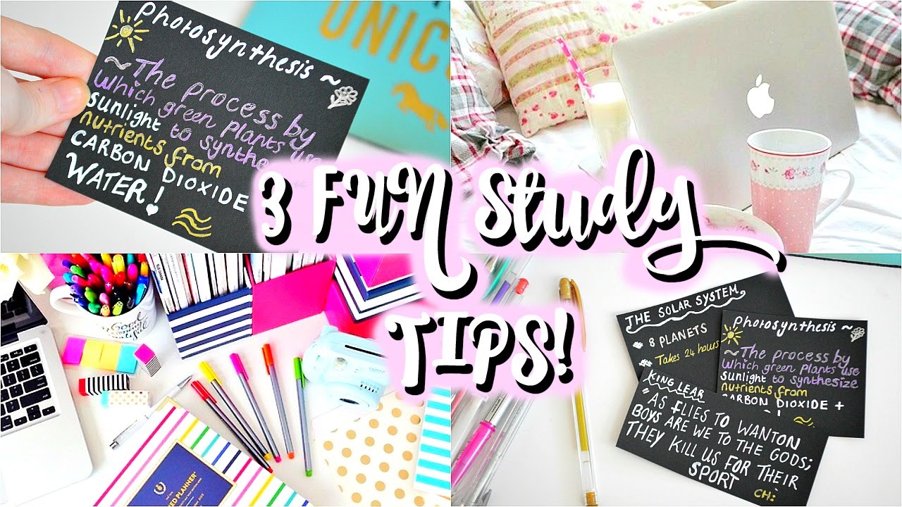 FUN STUDY TIPS FOR EXAMS! 3 Fun, Simple REVISION HACKS 2016
