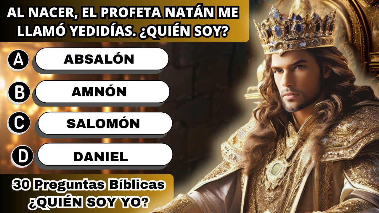 30 PREGUNTAS BIBLICAS ¿QUIÉN SOY YO? SOBRE LOS PERSONAJES DE LA BIBLIA - Reto Biblico