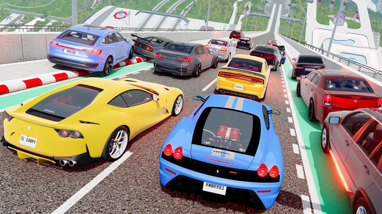Big Ramp Jumps with Real Car Mods 17 - BeamNG Drive Crashes | DestructionNation