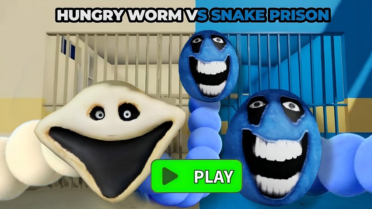 HUNGRY WORM VS SNAKE PRISON RUN! (OBBY) - Fast Hungry Snake Escapes Hungry Prison! | Goat Gaming