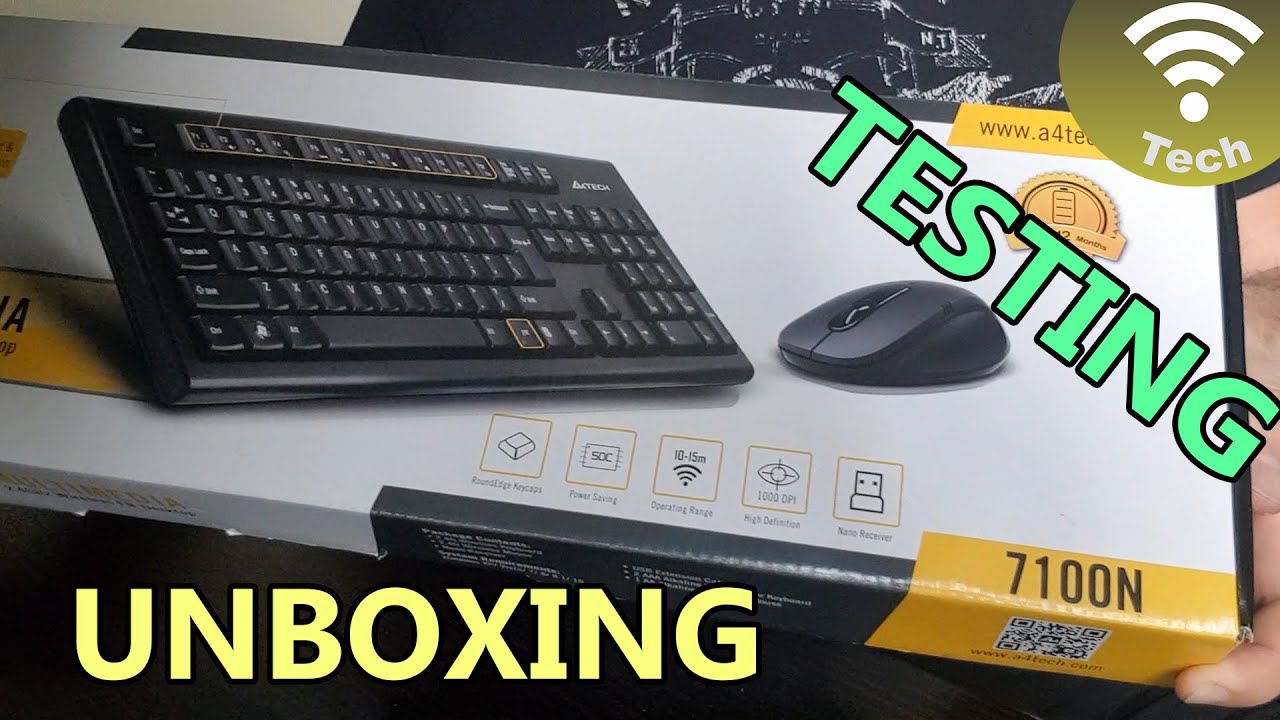 Unboxing and testing A4Tech 7100N wireless keyboard and mouse