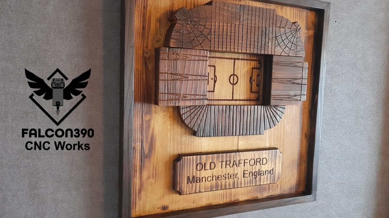 Old Trafford, Manchester, England. CNC project. Wall decor.