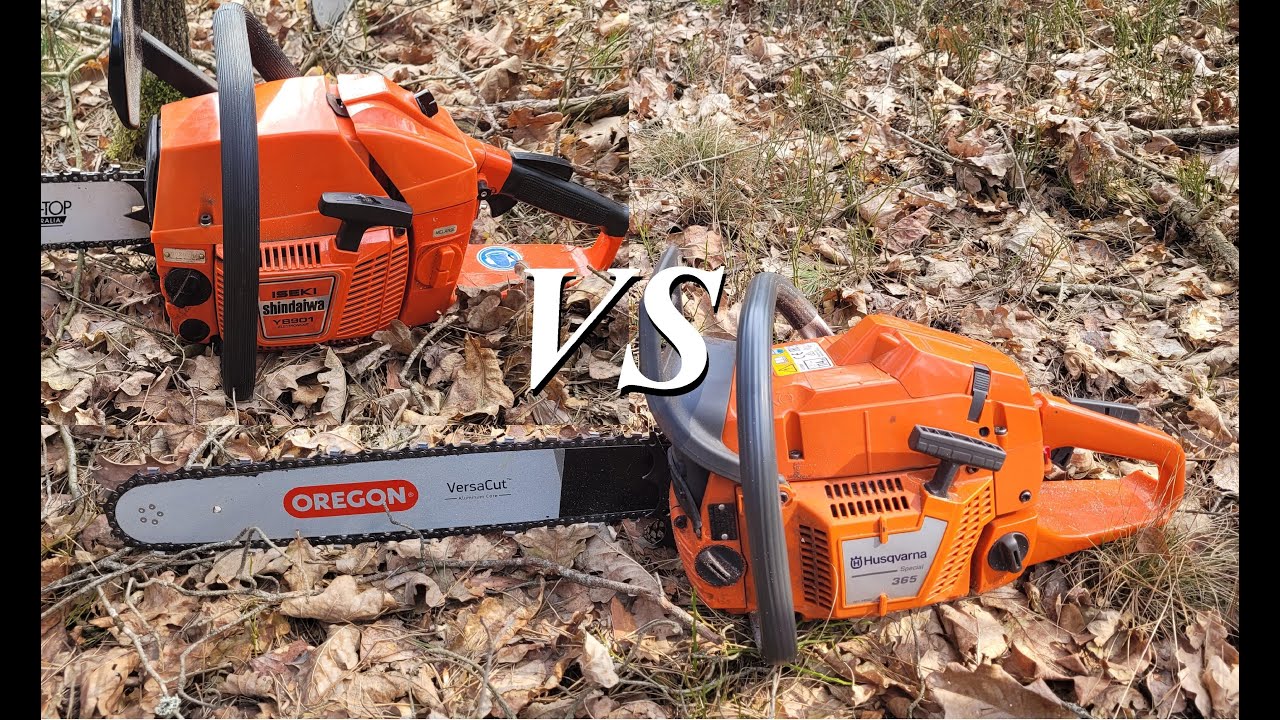Iseki YB 901 vs Husqvarna 365 Special - trudne warunki, silny, zmienny wiatr.