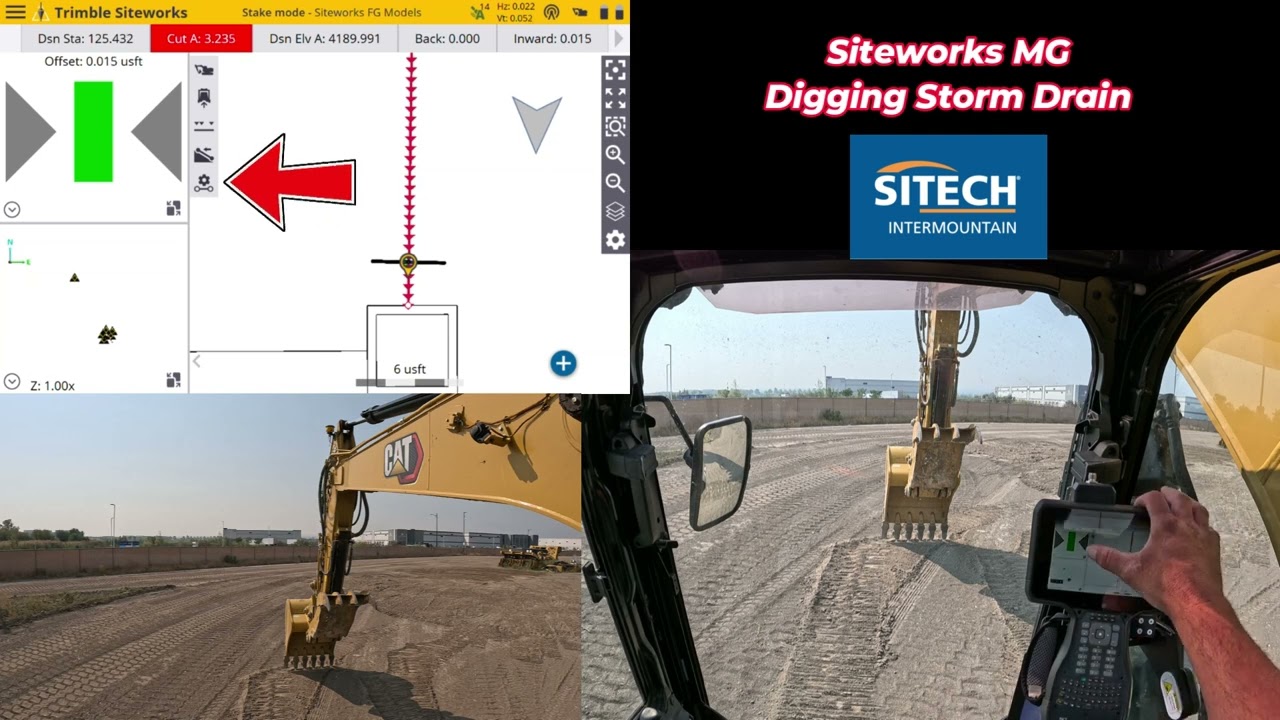 Siteworks Machine Guidance Digging in Storm Drain - VCL File