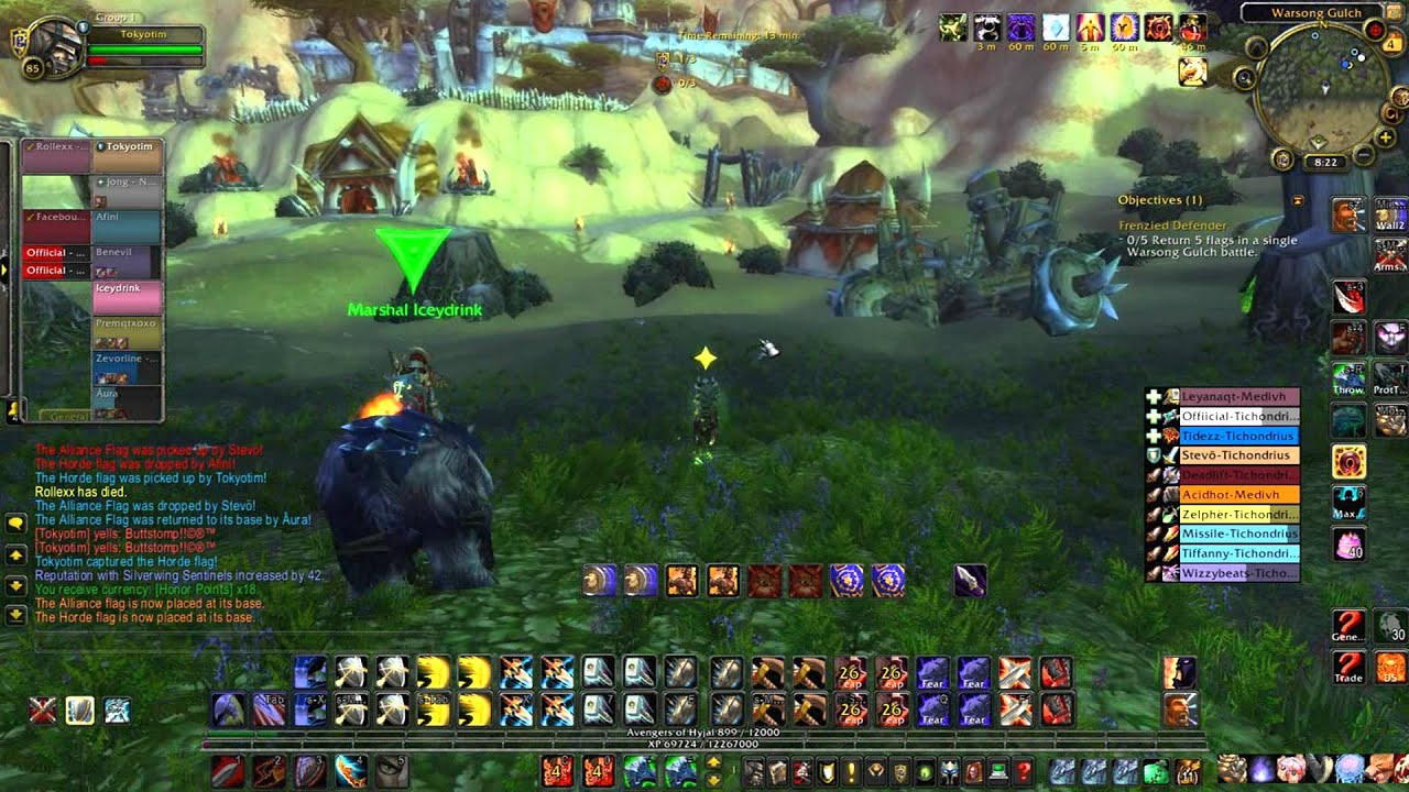 4.3 Prot Warrior vs 2202 RBG Team Rated Battleground Team PvP Warsong Gulch