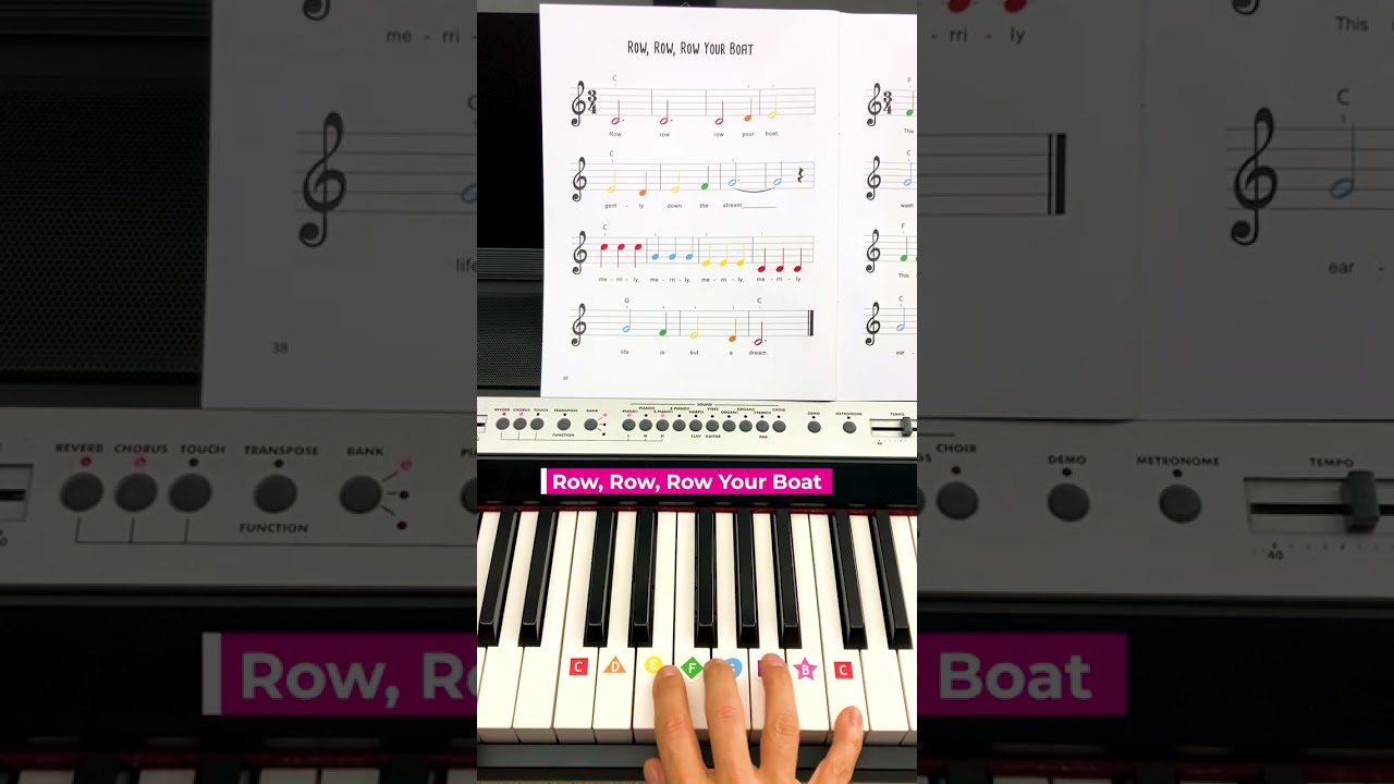 Row, Row, Row Your Boat Easy Piano Notes 🛶