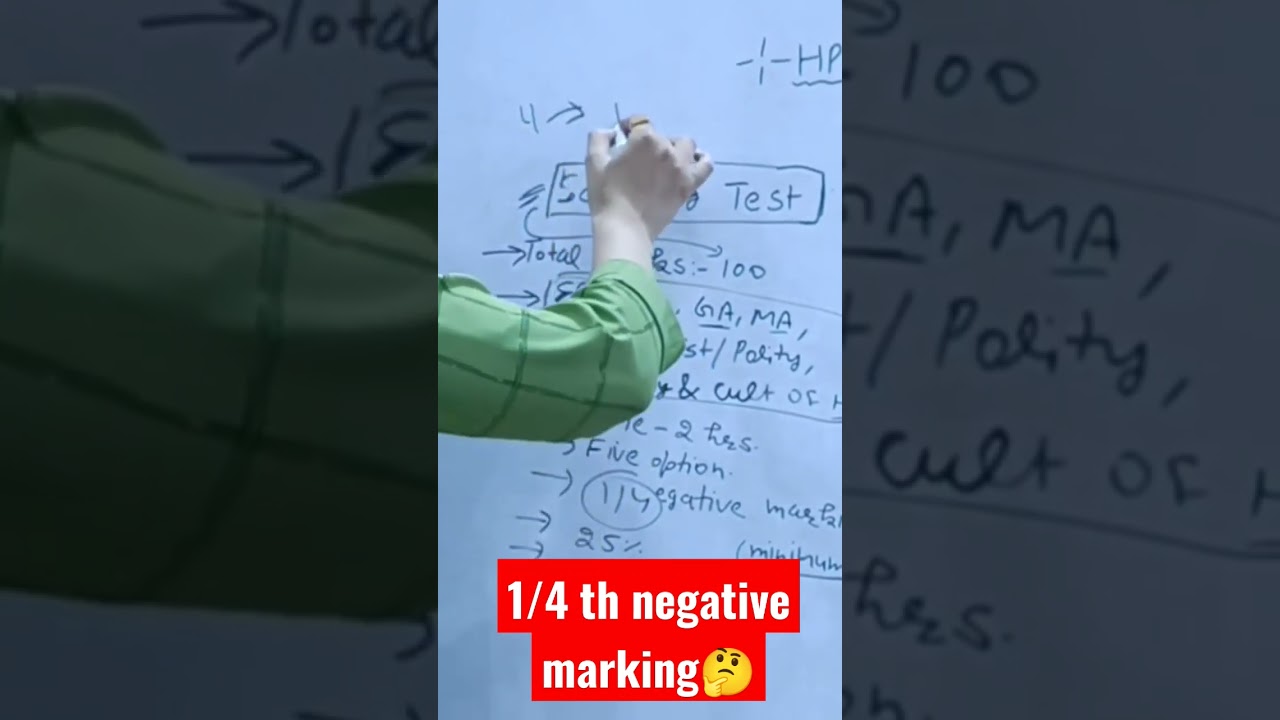 1/4 th negative marking #hpsc #hpscpgt #hpscexam #exampattern2023 #shorts #shortfeed #shortvideo