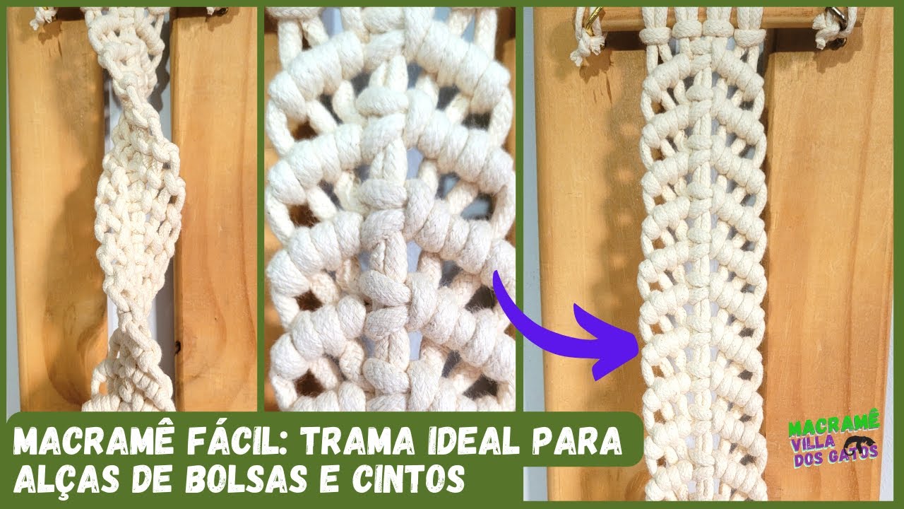 Macramê aprendizado: Aprenda como fazer esta trama ideal para alças de bolsas, cintos ou suportes