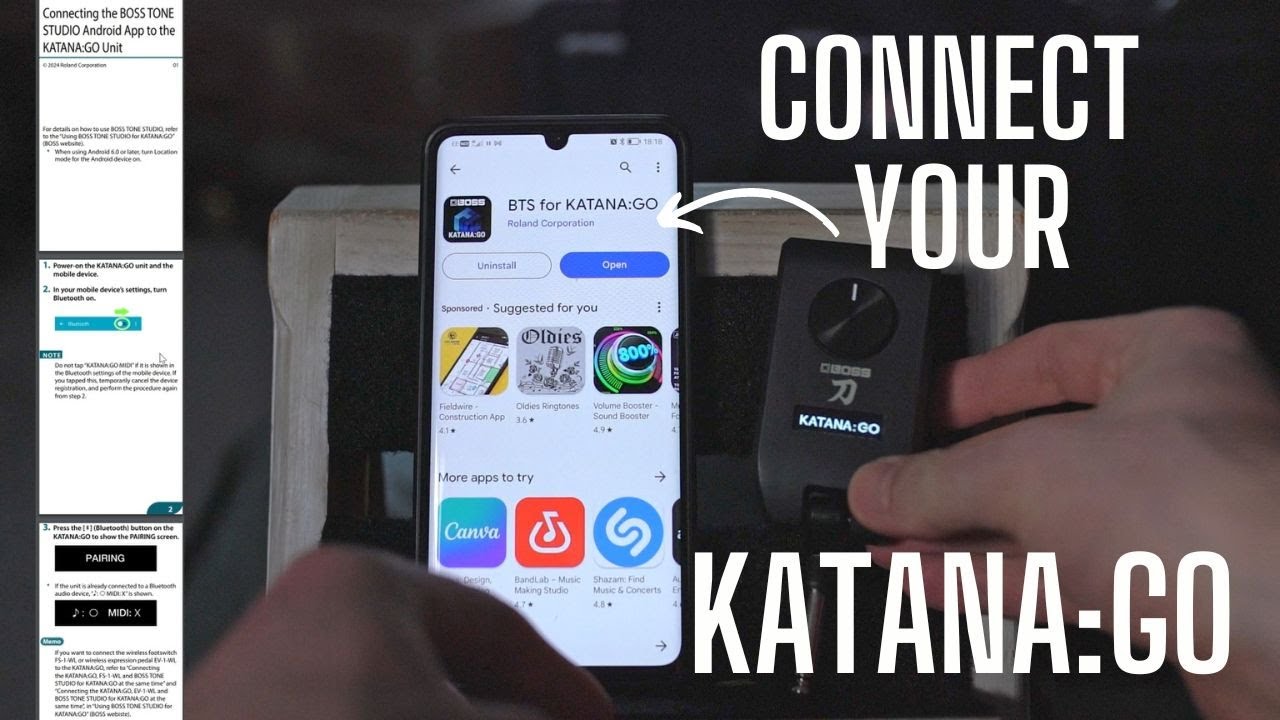 Boss Katana Go — как подключить к телефону и начать работу