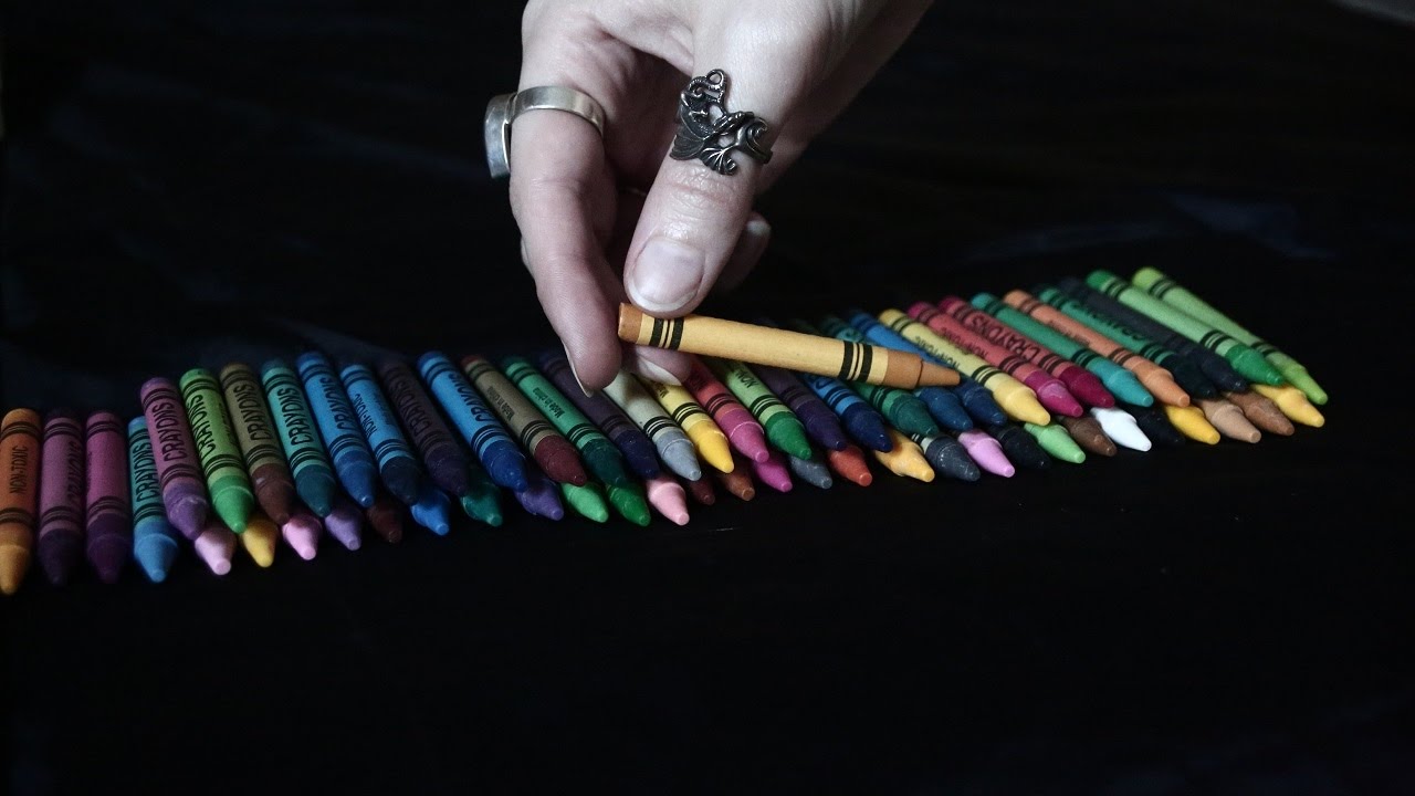 Sorting Crayons by Color & Rustling ASMR Sounds Binaural