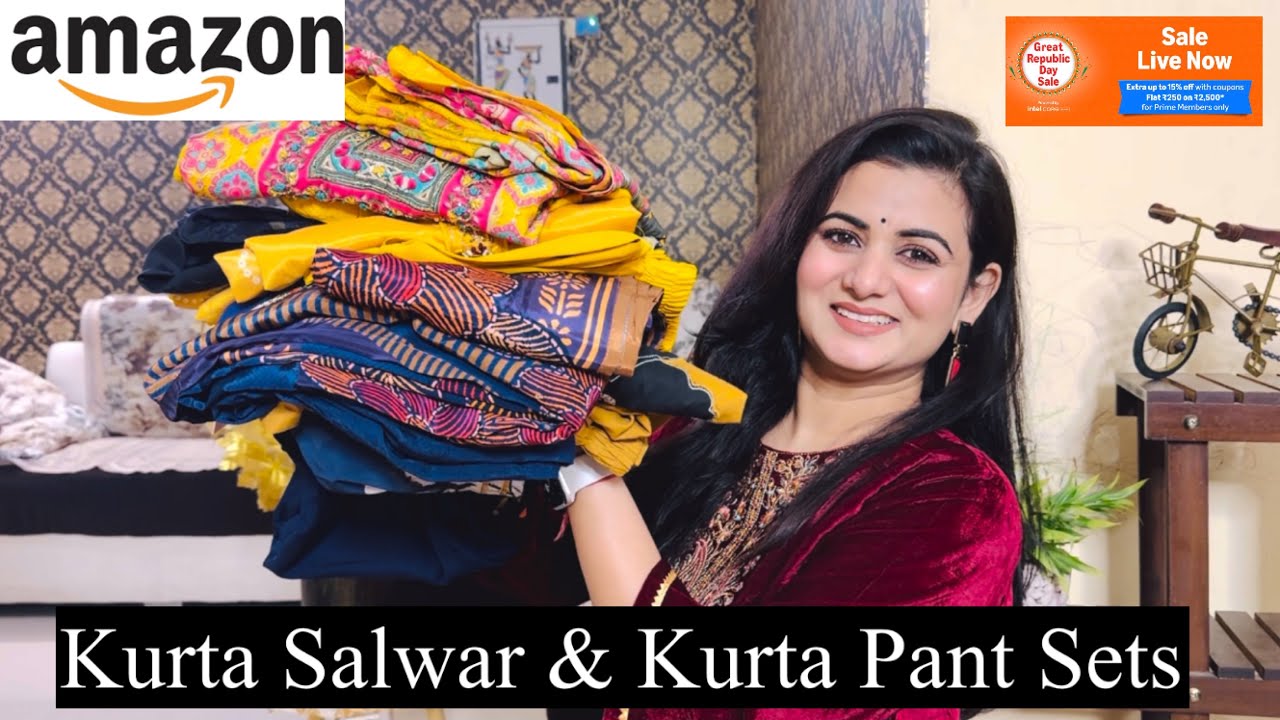 Must Have Amazon Kurta Set Haul, Embroidered Kurta Pant Set With Dupatta, Cotton Kurta Palazzo Set