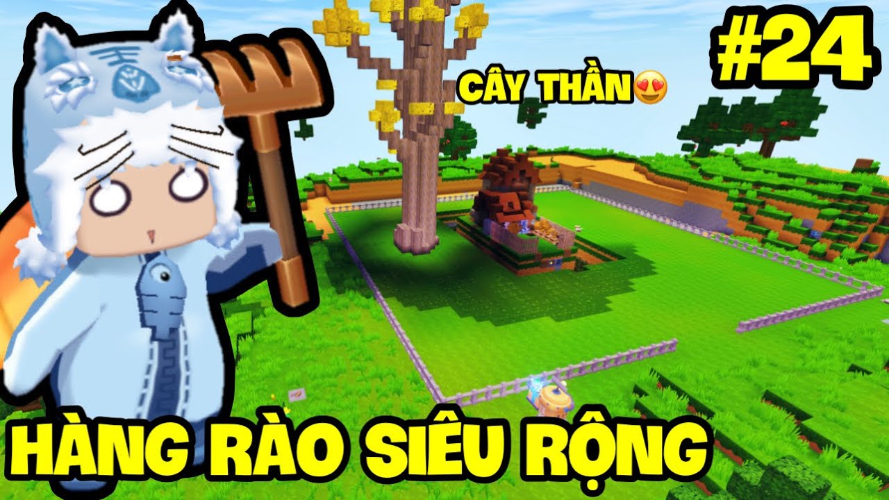 SINH TỒN HƯ KHÔNG MINI WORLD - TẬP 24: MEOWPEO NÂNG CẤP HÀNG RÀO SIÊU RỘNG VÀ TRỒNG CÂY ĐẬU THẦN