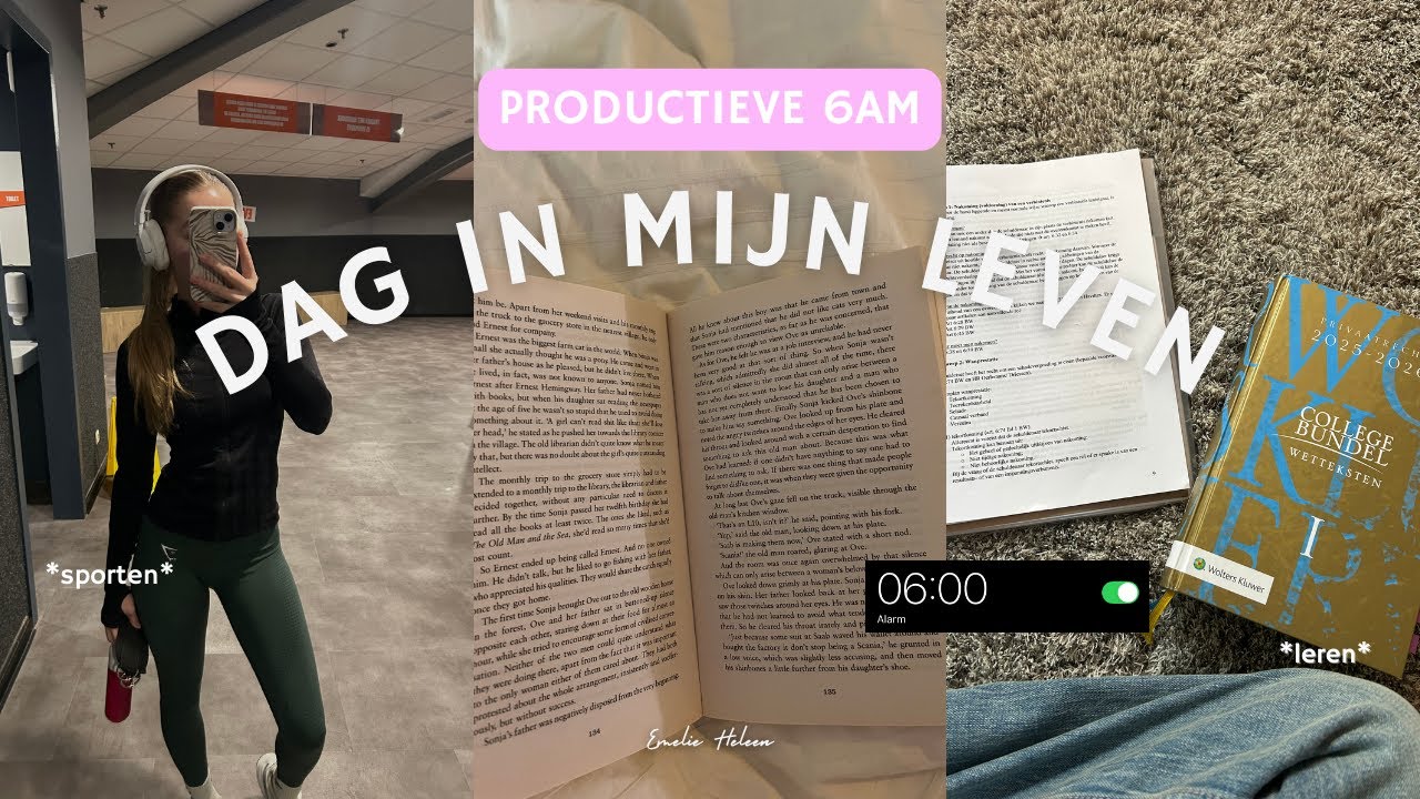 6AM DAG IN MIJN LEVEN | leren voor tentamen, sporten, school