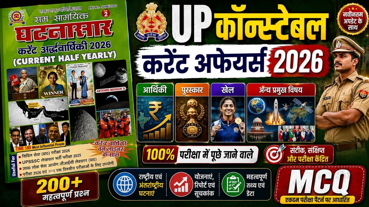 UP Police Current Affairs 2026, UP Current Affairs Top 200 Questions, UP Special #ghatnasar#VK sir 