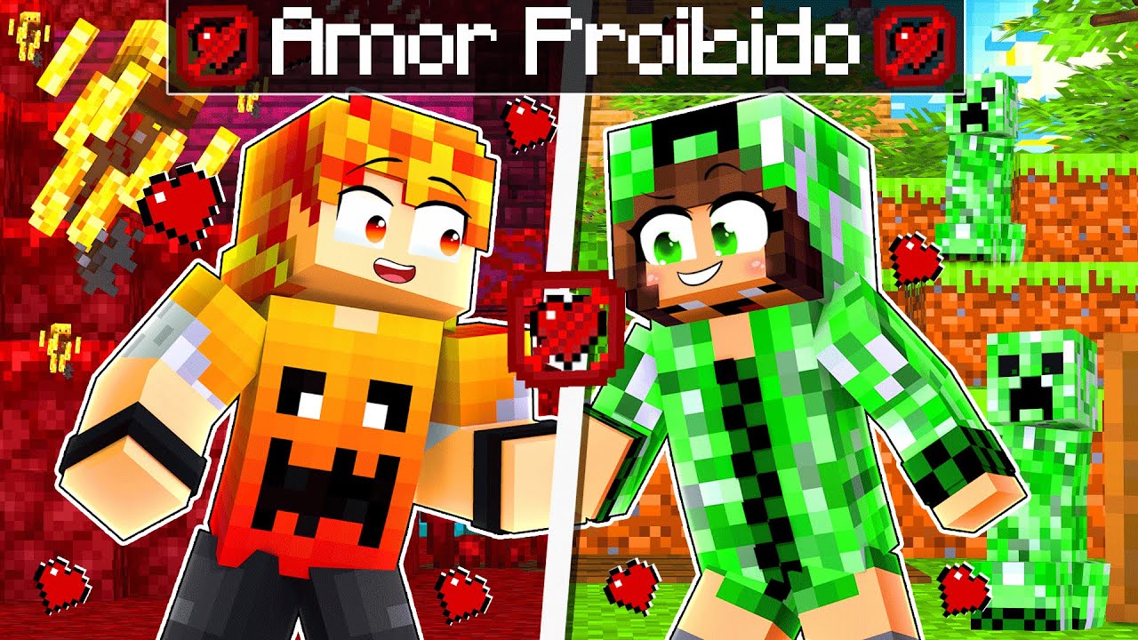 AMOR PROIBIDO DE UM CREEPER E UM BLAZE no Minecraft ◂Miika▸