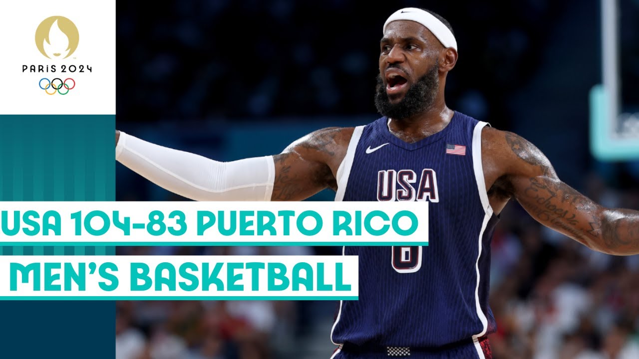 USA 🇺🇸 defeat Puerto Rico 🇵🇷 to enter quarter-finals in men's basketball 🏀 | Paris 2024 highlights